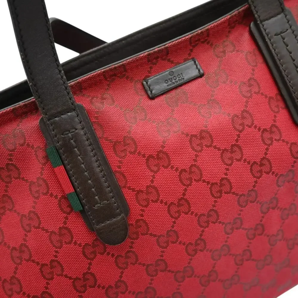 Gucci Red GG Canvas Tote Bag - Picture 13 of 16